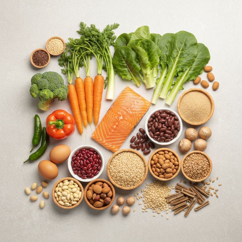 Array of nutrient-rich whole foods